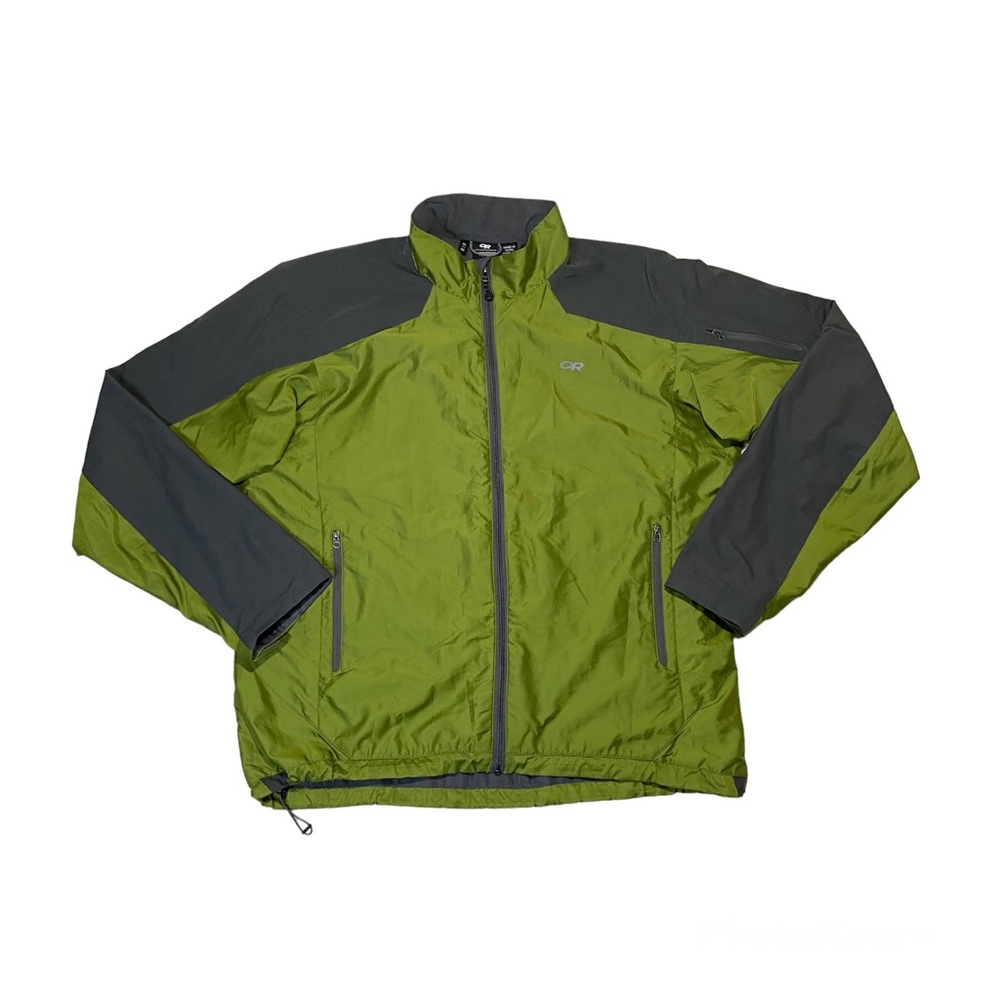 Outdoor Research Olive Green and Dark Gray Windbreaker Jacket